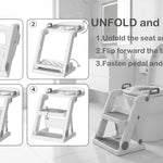 BABY JOYCE Potty Training Seat, 2 in 1 Potty Training Toilet Seat with Step Stool Ladder for Kids Boys Girls, Toddler Toilet Seat with Steps Splash Guard Replacement Cushion Reward Stickers (Grey)