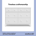 Storkcraft Moss 6 Drawer Dresser (White) – GREENGUARD Gold Certified Nursery Dresser, Safety-Focused Interlocking Drawer System, Chest of Drawers for Bedroom, Wood Craftsmanship