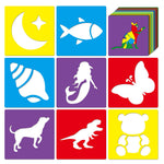 24 Piece Stencils for Kids Stencils for Painting Sidewalk Chalk Stencil Outdoor Garden Themed Stencil Kids Style Collection-5in