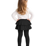 Witwot 2 Pack Toddler Girl Tutu Leggings Baby Girls Cotton Pants with Ruffle Skirt Black Red 18-24M