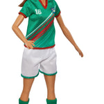 Barbie Careers Fashion Doll & Accessory, Soccer Player with Brunette Ponytail, #16 Uniform, Tall Socks, Cleats & Ball