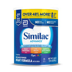 Similac Advance infant formula can with blue and yellow label