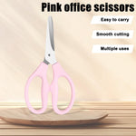 Small Pink Scissors, 5" Stainless Steel Blade with Acrylic Handle All Purpose Scissors Stationery Paper Cutting Tool for Office, Home (Pink)