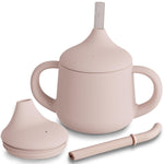 Moonkie Silicone Baby Sippy Cups | 3 Stages Training Cup Straw Cup for Infants Toddlers and Kid | 4 oz 1Pack