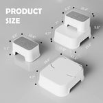 2-Step Toddler Step Stool, Non Slip Kids Step Stool for Bathroom Sink & Toilet Potty Training, Sturdy Stable Base, 10”Height Supports 220 lbs (2Packs White)