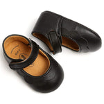 LAFEGEN Baby Girls Mary Jane Flats with Bownot Non Slip Soft Sole PU Leather Newborn Infant Toddler First Walker Cirb Dress Shoes, 6-12 Months Infant, 03 Black Baby Girl Shoes