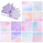 12 Pads Pop up Sticky Notes, 3x3 Cute Gradient Watercolor Self Stick Notes Pads, Multi Color Super Adhesive Memo Pads Refills, Easy to Post Paper Home Office Notebooks Supplies Accessories