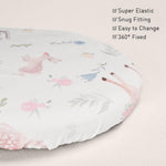 Gllquen Baby Bassinet Sheets 4 Pack, Breathable Cozy Fitted Mattress Sheet, Elastic Travel Crib Fashionable Floral Pattern, Standard Cradle Safe Sheets for Baby Boys Girls 32"x16"(Deer & Rose)