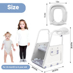 Potty Training Seat with Step Stool - 3 in 1 Potty Training Toilet Seat with Large Handles & Anti-Splash Guard | Foldable Toddler Toilet Seat Adjustable Height Non-Slip Toddler Step Stool