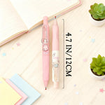 Anxiaoxuan Cute Pink Bunny Mini Gel Pens, Kawaii Rabbit Short Small Pocket Pens, Retractable Click Changeable Images, Tiny Pens Black Ink for Girls, Women, Wallet, Notebook, Set of 8PCS, Bunny