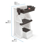 Step2 Mobile Helper, Toddler Step Stool & Tower Stand, Adjustable Height & Built-in Storage, Non-Slip Feet, Includes Safety Bar, Easy Wipe Down, for Kids 1.5+ Years Old