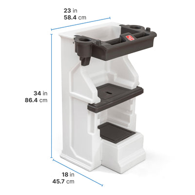 Step2 Mobile Helper, Toddler Step Stool & Tower Stand, Adjustable Height & Built-in Storage, Non-Slip Feet, Includes Safety Bar, Easy Wipe Down, for Kids 1.5+ Years Old