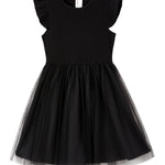 PATPAT Toddler Girls Tulle Dress Tutu Birthday Princess Dresses Formal Photo Shoot Outfit Summer Clothes 5-6 Years Black