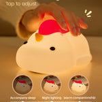 joyful xinghai Unicorn Night Light for Kids, Soft Silicone Tap Control Lamp with 30-Min Auto-Off Timer, Rechargeable Portable LED Bedroom Bedside Light for Baby Nursery Toddler
