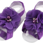 Toptim Baby Girl's Barefoot Sandals Flower for Newborn Toddlers (0-3T) (10 Colors)