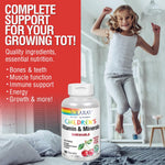 SOLARAY Childrens Vitamins & Minerals Complete Multivitamin for Kids Great Black Cherry Flavor (076280047974) (120 Chews, 60 Serv)