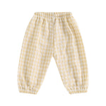 Toddler Checkered Pants Baby Girl Boy Elastic Waist Jogger Pants Kids Casual Plaid Trousers Infant Long Sweatpants (A-Khaki, 12-18 Months)