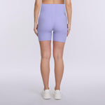 Motherhood Maternity Women's Over The Belly Ribbed Biker Pregnancy Workout Shorts, Sweet Lavender, Small
