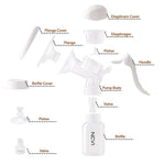 NCVI Manual Breast Pump for Breastfeeding Small Nipple, 20mm Silicone Soft Flange Single Hand Held Pump Breast Milk 4oz, BPA-Free with Two Kinds of Suction Adjusted Suitable for 17/18/19/20mm Nipples