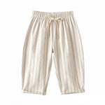 Pin Stripe Pant Toddler Boys Classic Pinstripe Pants Kids Thin Cotton Stripe Elastics Waist Spring Summer Casual Trousers Toddler Summer Clothes Boy 3-4T Beige