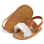 GDSDYM Infant Baby Girls Summer Sandals with Flower Soft Sole Newborn First Walkers Crib Wedding Dress Shoes
