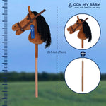 ROCK MY BABY Hobby Horse Plush Stuffed Stick Horse with Award Ribbon for Boys and Girls 3+ Fun Toys for Pretend Play (Golden Brown) CPC Certified