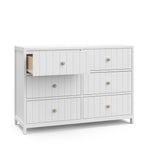 Graco Teddi 6 Drawer Double Dresser (White) – GREENGUARD Gold Certified, Interlocking Drawer System, Pre-Installed Drawer Tracks, Includes Two Sets of Knobs for Personalization