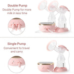 NCVI Electric Breast Pump 8782, Portable Hospital-Grade Double Pump with 4 Modes & 9 Levels, Anti-Backflow, Rechargeable Quiet Breastfeeding Pump for Efficient Comfortable Use at Home, Work or Travel