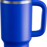 40 oz Tumbler with Handle and Straw: Stainless Steel Insulated Tumbler Keeps Cold for 24 Hours, Leakproof Travel Cup Fits in Cup Holder and BPA-Free, Cotton Candy