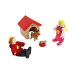 Hape Award Winning Wooden Dollhouse with Pet Set, Unique Accessories for Imaginative Play, 6 Family Figures - Adults 4.3" and Kids 3.5"