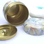 Topwon Powder Case with Powder Puff for Body Powder Container Dusting Powder Case for Baby&Mom (Gloden Flower)