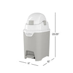 Foundations Mini Hands-Free Diaper Pail with Airtight Lid, Durable & Odorless Diaper Disposal, Large Capacity, Holds up to 30 Newborn Diapers, Refill with Any Bags, Baby Registry Gift - Gray