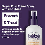 Bébé Bottoms Baby Diaper Rash Cream Spray, No-Rub Touch Free Application for Sensitive Skin (100 ml)