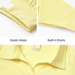PATPAT Girls Tennis Outfits Size 9-10, Yellow Sleeveless Polo Shirts + Pleated Skort with Built in Shorts 2 Piece Outfits Clothes For Girls Gym Outfits Kids Activewear Sets