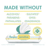Pampers Sensitive Baby Wipes, Water Based, Clinically Proven, Hypoallergenic, and Unscented for Babies, 1008 Wipes Total (12 Flip-Top Packs) [Packaging May Vary]