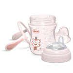 Chicco Transition Sippy Cup for Babies 4+ Months, 7oz Training Cup with Soft Silicone Spout, Easy Grip Removable Handles, Measurement Markings, BPA Free, Blush