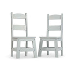 Melissa & Doug Wooden Chairs, Set of 2 - Gray Furniture for Playroom - Kids Wooden Chairs, Children's Wooden Playroom Furniture
