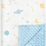 Bow Baby Blankets for Girls, Soft Nursery Minky Blankets with Muslin and Dotted Fleece Back 30x40 inches, Receiving Bed Quilt for Newborn, Infants, Toddlers