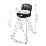 PandaEar Portable High Chair for Babies and Toddlers, Foldable HighChair with Tray, Baby Travel Dining Chair for Indoor & Outdoor (Black)