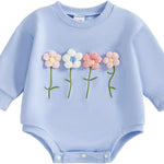 YINGISFITM Newborn Baby Girl Clothes Love Heart Long Sleeve Bubble Romper Sweatshirt Onesie Infant Valentines Spring Outfits