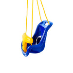 Gorilla Playsets 04-0032-B High Back Plastic Infant Swing with Yellow T bar & Rope, Blue with Yellow