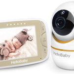 HelloBaby Baby Monitor with Remote Pan-Tilt-Zoom Camera and 3.2'' LCD Screen, Infrared Night Vision (Black)