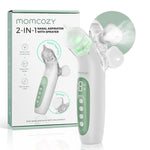 Momcozy BreezyClear™ 2-in-1 Electric Nasal Aspirator for Baby with Spray, 65kPa Hospital-Grade Suction, 4 Adjustable Levels, Quiet & Portable Nose Cleaner with Soothing Light & Music