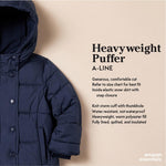 Amazon Essentials Girls and Toddlers' Heavyweight Hooded Puffer Coat, Water-Resistant