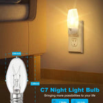 OuuKoo Night Light Bulb Warm White Replacement Bulbs - E12 Light Bulbs - 7Watt Incandescent Light Bulbs - 15 Packs, Warm White Glow - Dimmable (Night Light Bulbs 7 Watt)