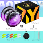 7YO AOE Yoyo Professional Responsive Yoyo for Kids, Beginner Yo-yo with Deep Finger Holes, Plastic Trick Yo Yo with Unresponsive Bearing + 10 Strings + Storage Bag