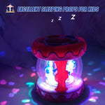 WSJKPA Baby Toys Carousel Rotating Light Up Infant Toys, Musical Crawling Toy for Toddlers (Pink, 18+ Months - 3 Years, 2 AA Batteries)
