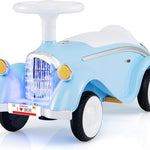 Costzon Toddler Ride On Toy, Classic Foot to Floor Sliding Car w/Steering Wheel, Horn, Headlights & Under Seat Storage, Kids Push Ride-Ons, Retro Baby Ride On Toys for Boys Girls 19-36 Months (Blue)