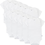 HonestBaby unisex-baby 10-pack Short Sleeve Bodysuits One-piece 100% Organic Cotton for Infant Baby Boys, Girls