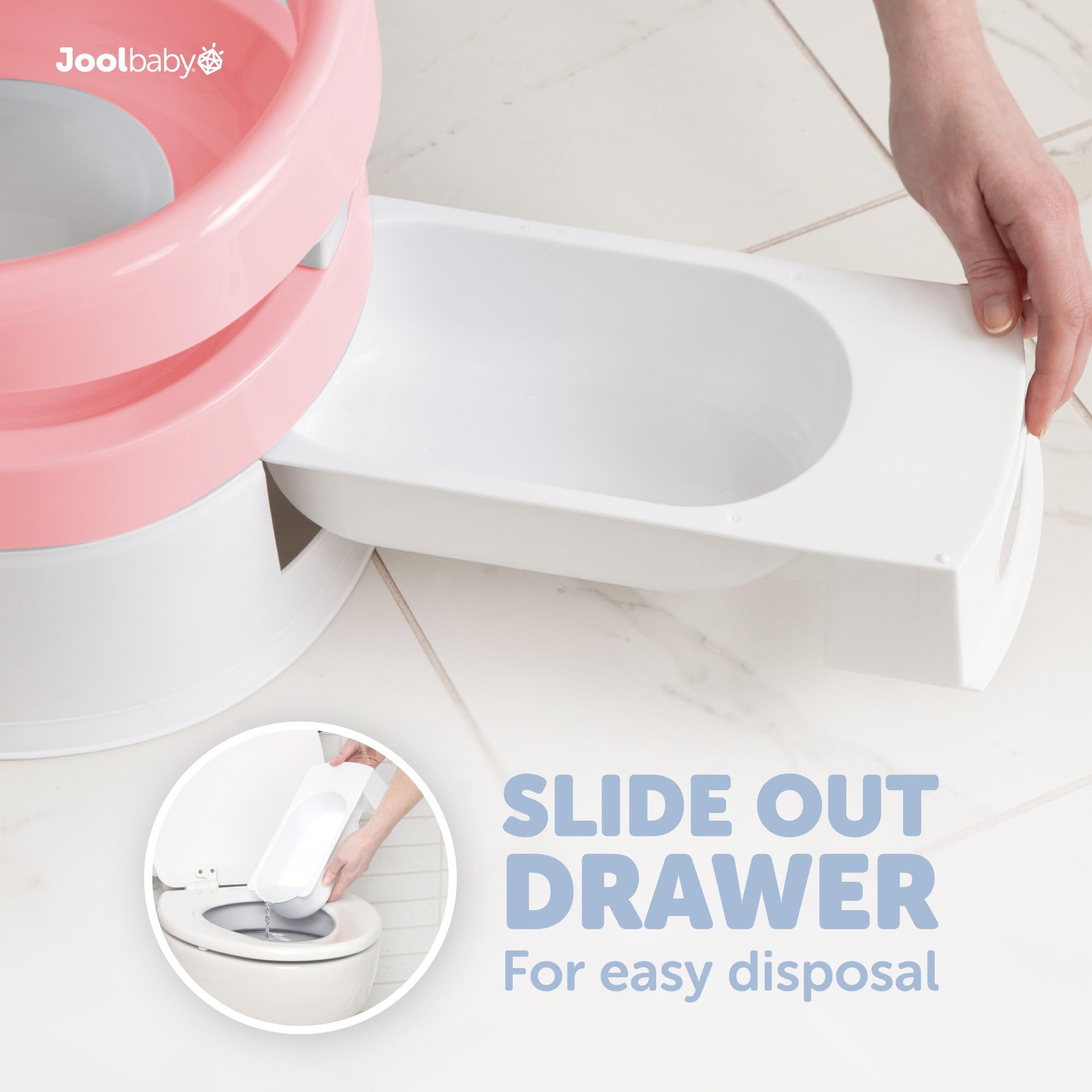 Jool Baby Potty Chair for Toddler Toilet Training - Splash Guard & Back Support (Pink)